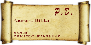 Paunert Ditta névjegykártya